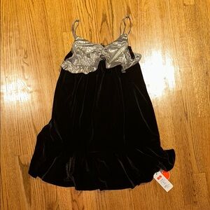 Cider Black Velvet Sequin Dress